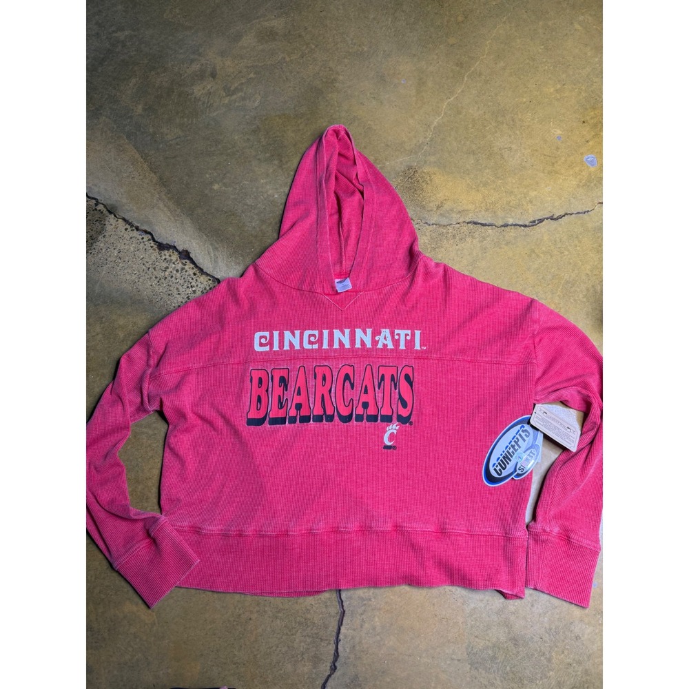 NWT Cincinnati Bearcats‎ Women's  Hoodie light weight Waffle L red